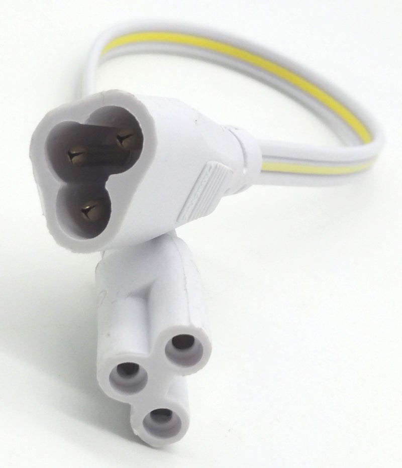 Traovien Traodin T5 T8 LED Lamp Connecting Wire Ceiling Lights Daylight Integrated Tube Cable Linkable Cords for LED Tube Lamp Holder Socket Fittings with Cables 30CM (2-Pack 3Pin M/F) - Image 2